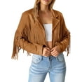 thumbnail image 3 of PRETTYGARDEN Women's Faux Suede Leather Jackets Tassel Motorcycle Cropped Coats Fashion Clothes, 3 of 10