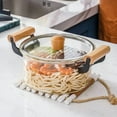 thumbnail image 4 of STP GOODS Heat-Resistant Glass Stockpot with Glass Lid 2.7 Qt (2.5 L) Borosilicate Glass Cooking Pot with Wooden Handles Kitchen Pot Cookware Stock Pot Soup Pot, Clear, 4 of 4