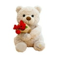 thumbnail image 2 of Teddy Bear Stuffed Animal Gift with Rose Funny Cute Bear Stuffed Animal Plush Gifts for Christmas Valentine Mother Birthday Wedding, 11.8 Inches, 2 of 6
