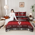 thumbnail image 4 of Feelyou Black Red Aztec Twin Comforter Sets, Vintage Fashion Abstract Bedding Set, 2-Piece, 4 of 8