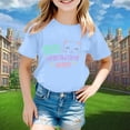 thumbnail image 2 of Rhuody Hauts de Printemps pour Fille T-Shirt à Manches Courtes T-Shirt à Imprimés de Lettres Coupe Ample Rentrée des Classes Col Ras du Cou Haut Tenue Classique Bleu Pâle 1-2 Ans, 2 of 4