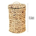 thumbnail image 2 of 4 Gallons Wicker Trash Can with Lid - Bathroom Garbage Can - Boho Hand Woven Natural Water Hyacinth Wicker Waste Basket for Bedroom, Living Room, Home, Office, 2 of 6