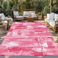 thumbnail image 2 of Pink Abstract Outdoor Rug for Patio/Deck/Porch, Non-Slip Large Area Rug 5 x 7 Ft, Vintage Geometric Gradient Oil Painting Modern Indoor Outdoor Rugs Washable Area Rugs, Camping Rug Carpet Runner, 2 of 8