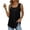 Tank 139#Black, variant on WAYUTE Tank Tops for Women Summer Vest Loose Pleated Square Neck Sleeveless Solid Color Curved Hem Loose Large Size Blouse Top