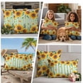 thumbnail image 5 of Yellow Spring Sunflowers Outdoor Waterproof Pillow Covers, Light Green Striped Country Decorative Rectangle Throw Pillowcase Sofa Cushion Sham for Patio/Couch/Chair, 20"x12" 2 Pack, 5 of 8