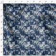 thumbnail image 2 of Soimoi Florals Printed, Japan Crepe SatinFabric, by The Yard 54 Inch Wide, Decorative Sewing Fabric for Dresses Kimonos Gowns, Blue & White, 2 of 6