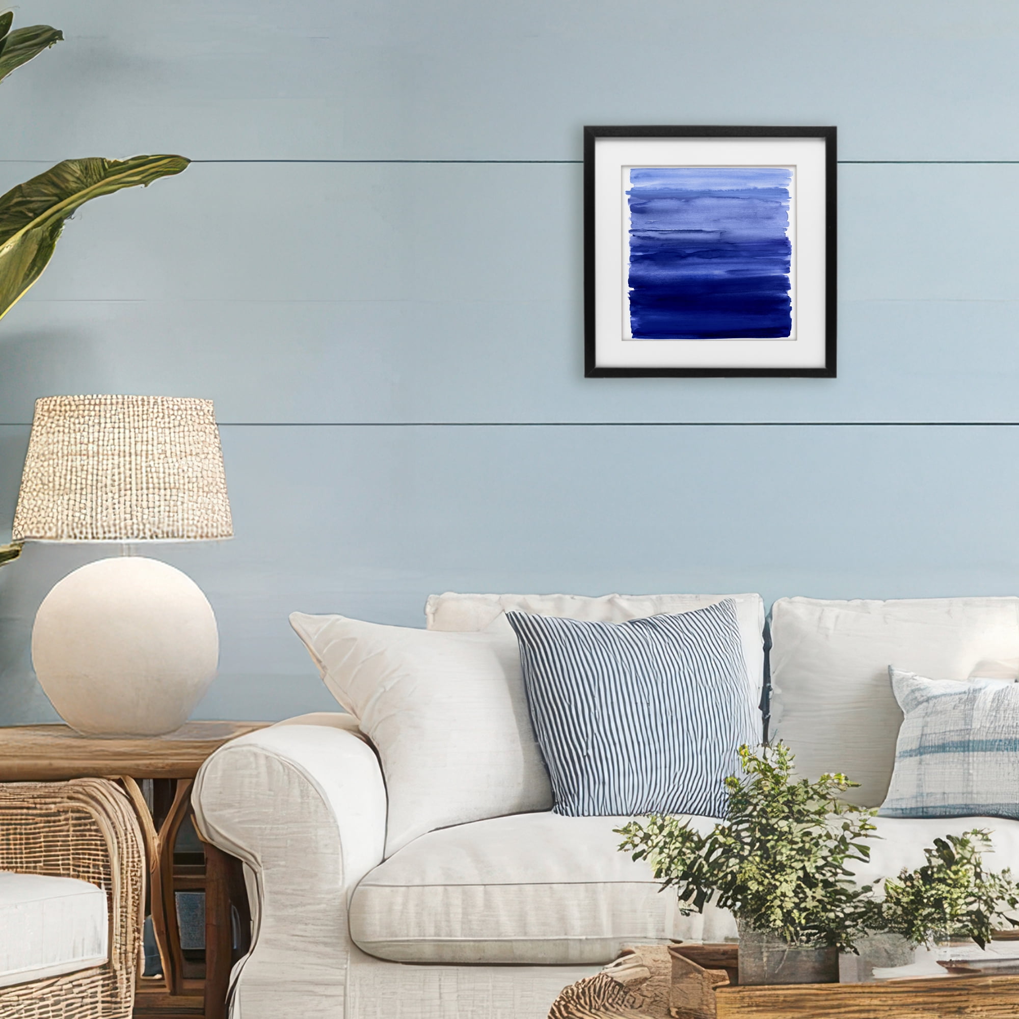 Stupell Industries Indigo Ombre Gradient Black Framed Print Under Glass, design by Allie Corbin