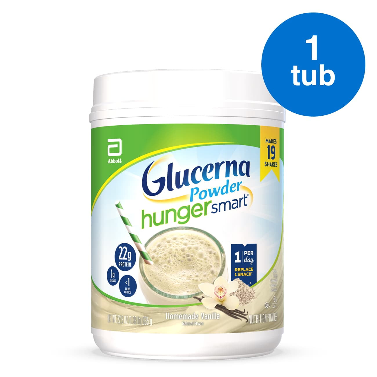 Glucerna Hunger Smart Powder, with 22g of Protein and 2g Sugars, Gluten