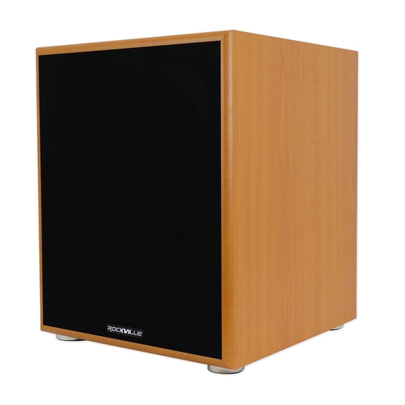 Rockville Rock Shaker 12" Wood Powered Home Theater Subwoofer, 800W Peak/400W RMS, Class D, 20Hz-200Hz