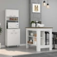 thumbnail image 6 of Cala 2 Piece Kitchen Set, Cala Kitchen Island + Della 60 Pantry, White /Walnut, 6 of 6