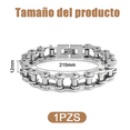 thumbnail image 2 of Pulsera Cadena Biker Moto Punk Acero Inoxidable Lab.g negro plata, 2 of 4