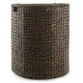 thumbnail image 4 of Casafield Half Moon Laundry Hamper with Lid and Removable Liner Bag - Espresso Dark Brown, Woven Water Hyacinth Laundry Basket Sorter for Clothes, 4 of 7