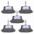 thumbnail image 1 of 5-piece Wire Cup Brush Set Compatible With Drill Bit 1/4" Spindle Wire Brushes, 1 of 5