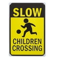 thumbnail image 1 of Slow Down Kids Crossing Sign for Street Metal Road Sign Child Safety Sign Bright Caution Sign for Driveway and Traffic Control, 1 of 9