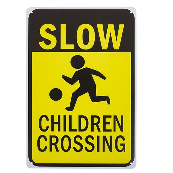 Slow Down Kids Crossing Sign for Street Metal Road Sign Child Safety Sign Bright Caution Sign for Driveway and Traffic Control