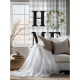 thumbnail image 4 of Sheer Curtains 63 Inch Length, Rustic Home Semi Sheer Curtains Light Filtering Window Treatment, Eucalyptus Leaves Farmhouse Wreath Plaid Privacy Voile Drapes for Living Room Bedroom 52x63 Inch, 4 of 7