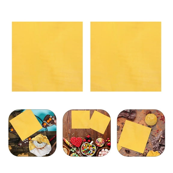 OUNONA 200 Pcs Gold Foil Paper Chocolate Foil Chocolate Wrapping Paper 15X15cm Golden