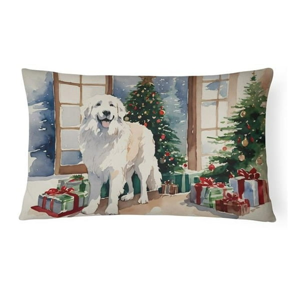 3 x 16 x 12 in. Great Pyrenees Cozy Christmas Throw Pillow