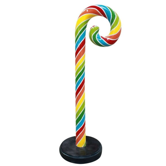 Large Rainbow Swirl Candy Cane Over Sized Statue
