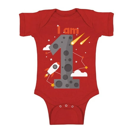 

Awkward Styles First Birthday Baby Bodysuit Space Short Sleeve I Am 1 B-day Baby Romper Cute Rocket Short Sleeve Birthday Gifts for Boy Girl 1st Birthday 1 Year Old Looks Like