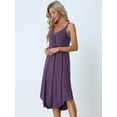 thumbnail image 3 of Unique Bargains Women's Pajama V Neck Soft Sexy Nightdress Stretchy Lounge Cami Dress, 3 of 5