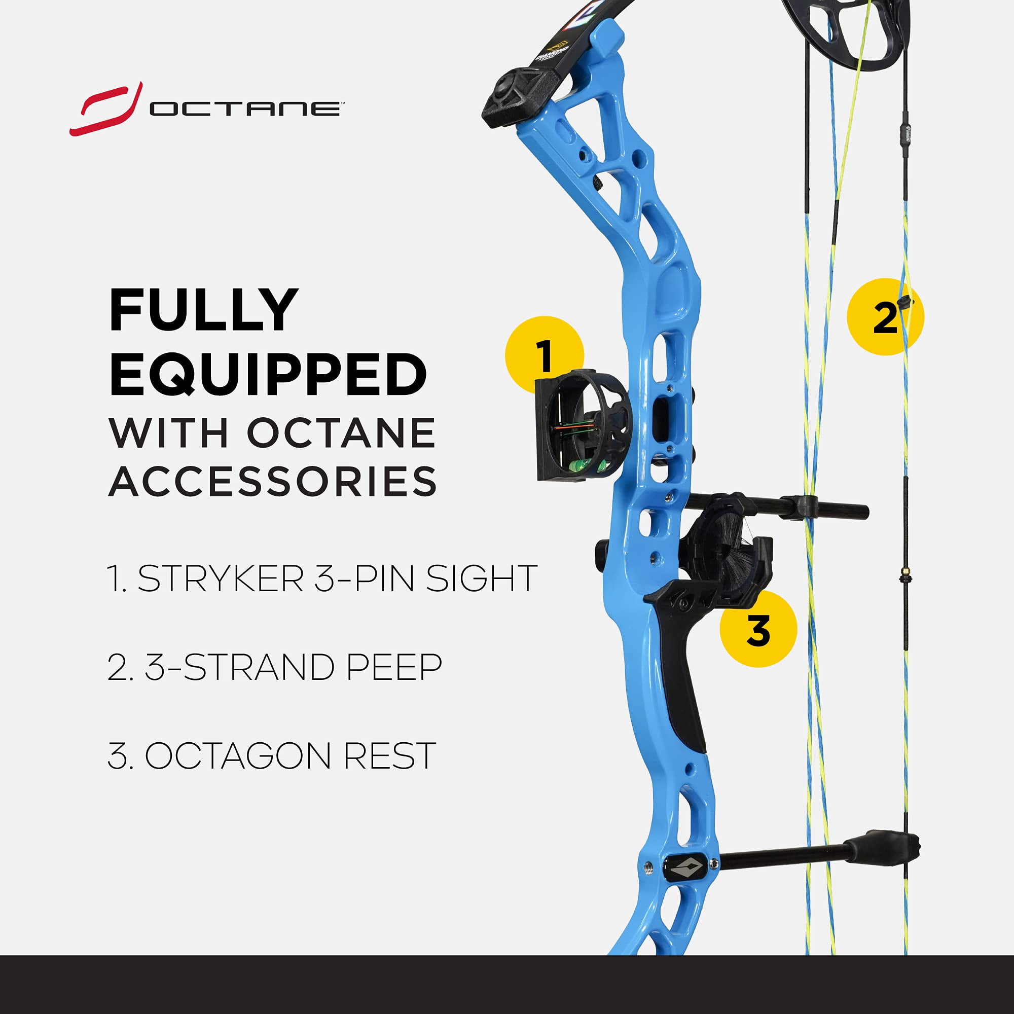 Diamond Archery B12706 Prism Electric Blue RH 18-30" 5-55lbs Compound Bow