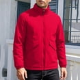 thumbnail image 2 of FRSASU Men's Full‑Zip Stand Collar Casual Jacket Wind‑Resistant Lightweight Coat with Big Flap Pockets Hiking Travel Outfits Red, 2 of 9