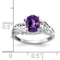 thumbnail image 2 of Primal Gold 14 Karat White Gold 8x6mm Oval Amethyst Checker and Diamond Ring, 2 of 4
