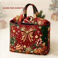 thumbnail image 2 of Christmas Quilted Tote Bag for Women, Large Reusable Shopping Bag, Holiday Print Shoulder Handbag, Grocery Travel Gift Tote Purse, 2 of 6