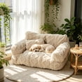 thumbnail image 6 of Pet Bed Washable Cushion, Cozy Elevated Sofa for Cats Small Dogs, Soft Cotton Cover Removable, Non Slip Base Indoor Living Room Bedroom Balcony Use, 6 of 6