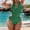 Green, variant on GZWYHT Womens Swimsuits One Piece Swimsuit Women Women Bikini Swimsuit Set With Thin Ribbon Neck Hollow Out Swimsuit Set Swimsuits for Curvy Women Bathing Suit for Women Black M