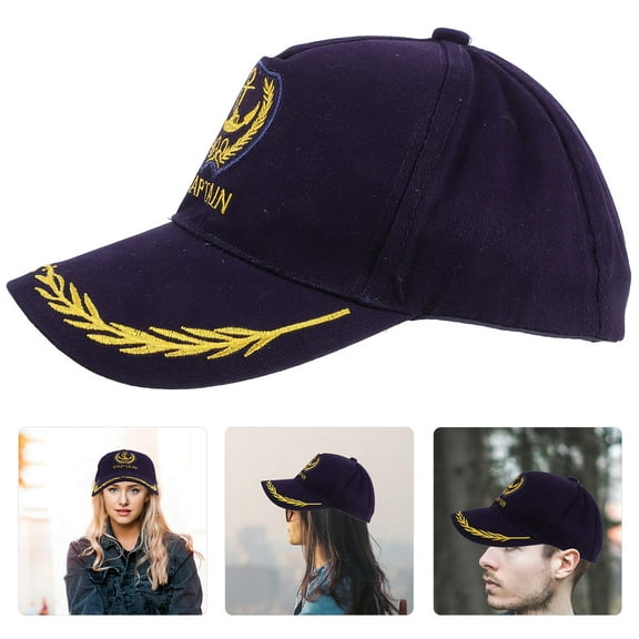 WRITWAA Dark Cotton Navy Sailor Hat Unisex Outdoor Cap Breathable Sun