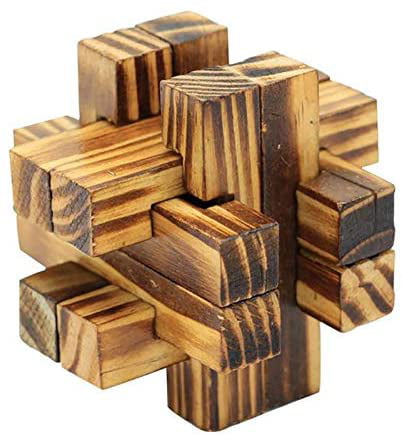 4 Pack Wooden Puzzle Games Brain Teasers Toy 3D Puzzles for Teens and Adults Wooden Logic Puzzle Wood Snake Cube Magic Cube Magic Ball Brain Teaser Intellectual Removing Assembling Toy 