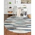 thumbnail image 1 of Rugs.com Equinox Collection Rug – 7' 10 Round Blue Gray Low Rug Perfect For Kitchens, Dining Rooms, 1 of 6