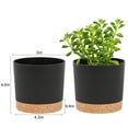 thumbnail image 3 of QCQHDU 2 Pack Plant Pot, Black Plastic Indoor Planter With Drainage Holes And Removable Base, 3 of 7