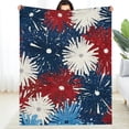 thumbnail image 2 of PRATYUS Red White Blue Stars Flannel Blanket Soft Warm Multi-Purpose 50x60in, 2 of 7