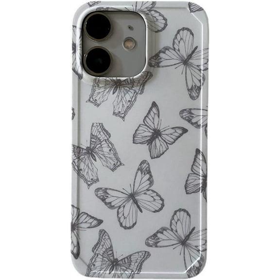 Compatible with iPhone 11 Case with Gray Butterfly Pattern Cute for Women Girls Soft Durable TPU Protective Case for iPhone 11-A