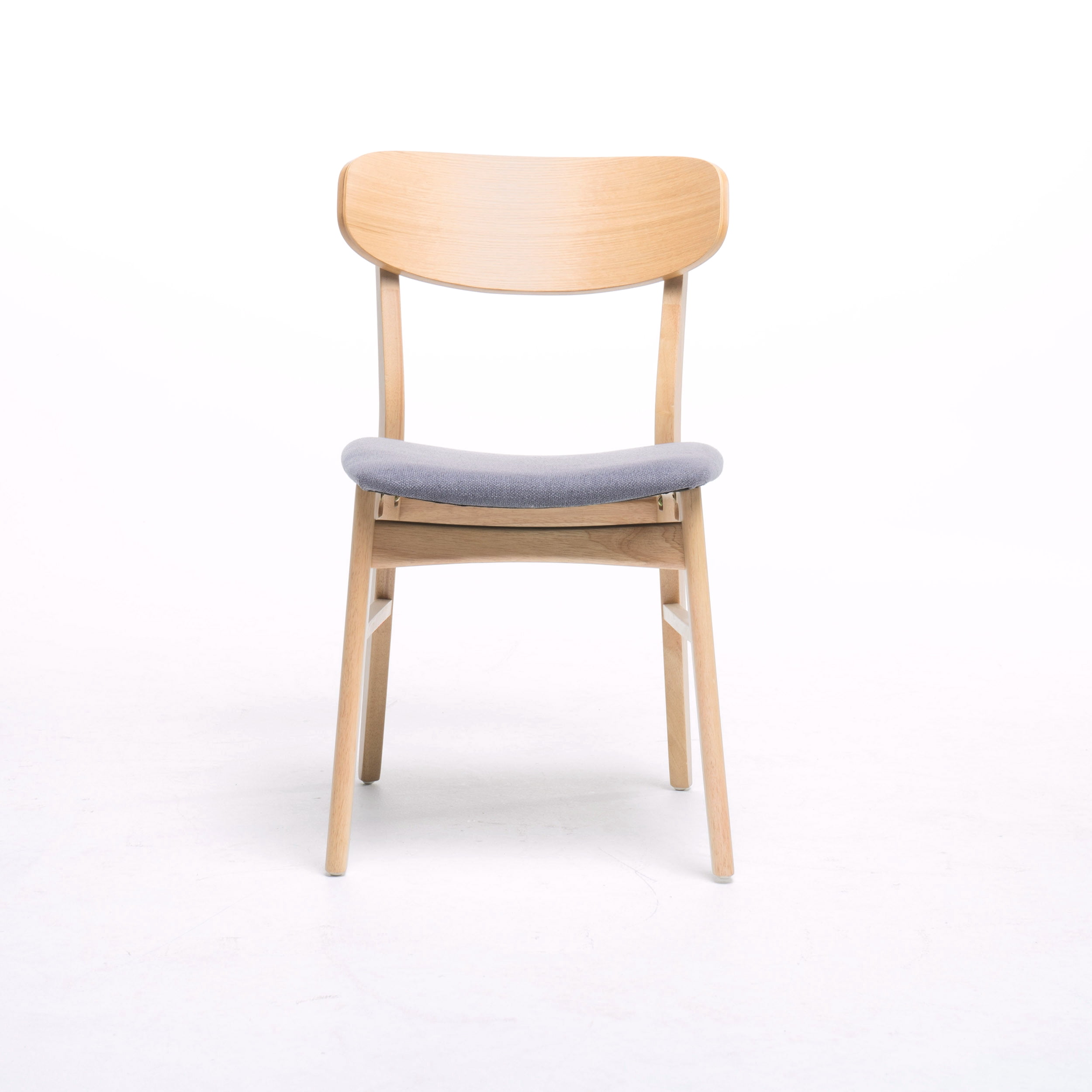Noble House Mid-Century Modern Harper Fabric Dining Chairs, Set of 2, Natural Oak