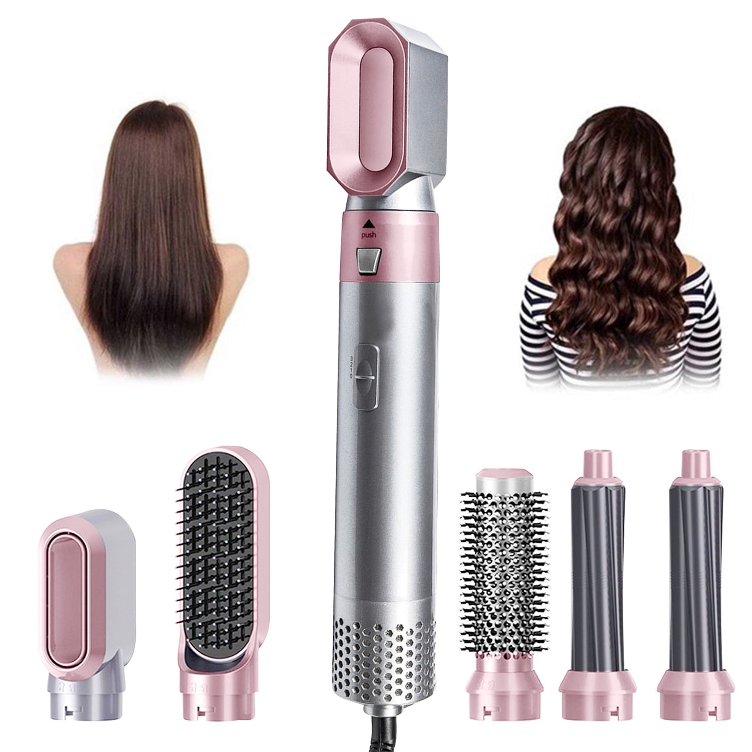 Elecsop Hair Blower Brush 5 in 1 Hair Dryer &amp;amp; Volumizer Styler Hot Air Brush, Negative Ionic Electric Hair Curler Straightener Brush for All