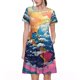 thumbnail image 1 of Balery Colorful Whimsical Earth Vestidos sueltos de manga corta para mujer, vestidos de verano 2025, vestidos casuales de corte A con vuelo., 1 of 6