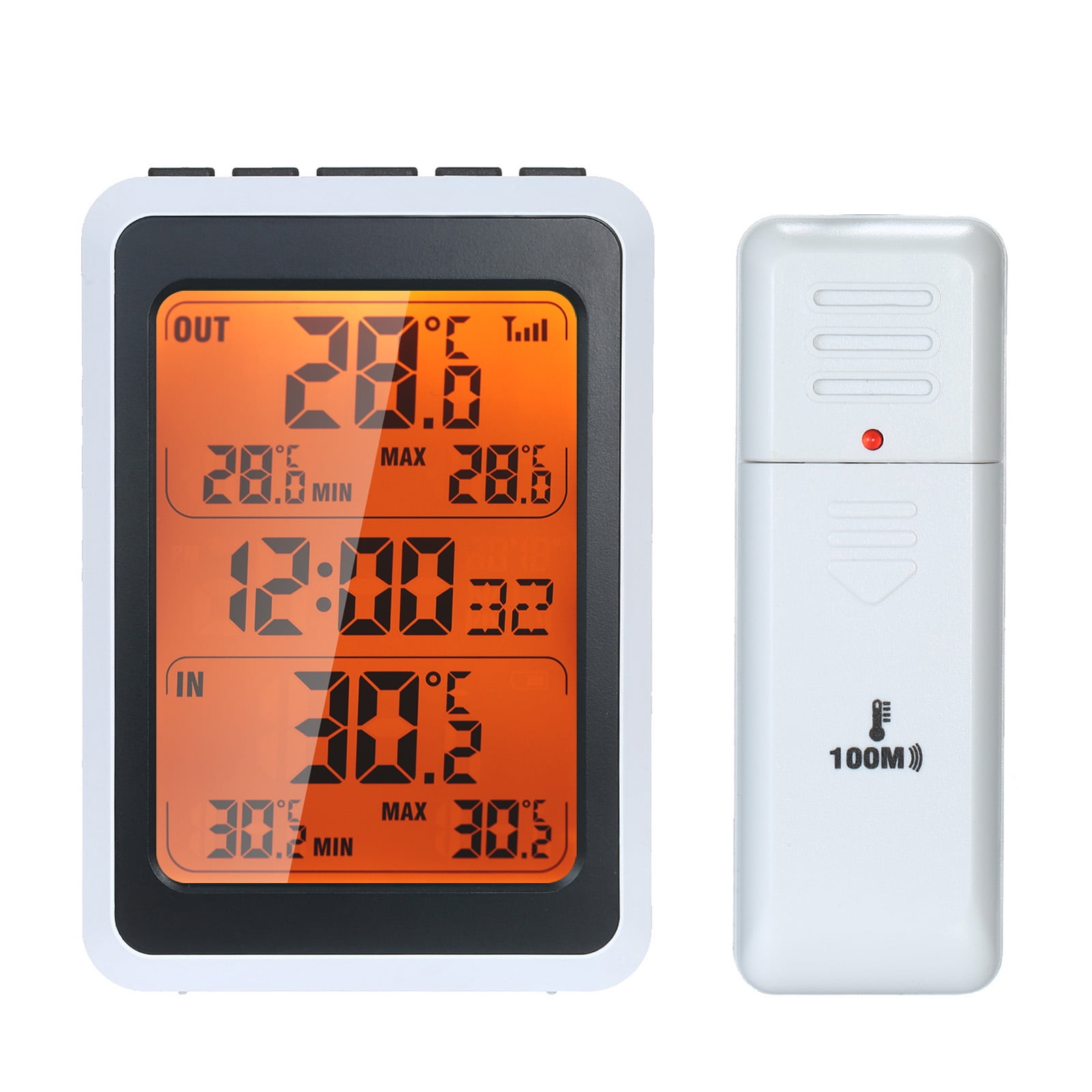 Abody LCD ℃/℉ Digital Wireless Indoor/Outdoor Thermometer Clock Temperature  Meter With