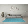 thumbnail image 3 of Ahgly Company Indoor Square Oriental Light Blue Industrial Area Rugs, 4' Square, 3 of 4