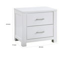 thumbnail image 5 of Benjara BM313194 26 in. Roni Nightstand with 2 Drawer & Embossed Design, White & Chrome Solid Wood, 5 of 5