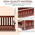 thumbnail image 6 of Dkelincs 48 inch Wood Outdoor Hanging Porch Swing Bench with Armrest and Chains 800 lbs Weight Capacity, Brown, 6 of 7