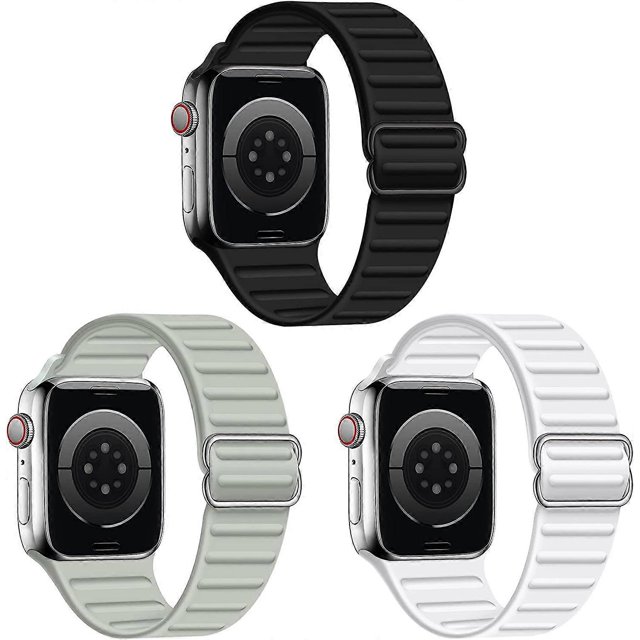 3-Pack Bands Compatible with Apple Watch 38mm 40mm 41mm 42mm 44mm 45mm, Adjustable Stretchy Replacement Strap Bracelet Wristband Compatible with iWatc