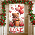 thumbnail image 5 of Red Heart Valentine's Day Banner Romantic  Love Display Pink Cherry Blossom Teddy Bear Heart Backdrop for Valentine's Party Romantic Celebration Couples Gathering, 5 of 8