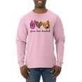 thumbnail image 1 of Peace Love Baseball Sports Mens Long Sleeve Shirt, Light Pink, Medium, 1 of 5