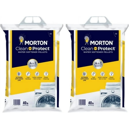 Morton Clean and Protect Water Softener Salt Pellets, 40 LB (Pack-2)