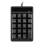 USB Wired Numeric Keypad Mechanical Feel Number Pad Keyboard 19 Keys Water-proof for Laptop Desktop PC Notebook Black