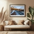 thumbnail image 3 of A Winter Walk Across Burnside Bridge - Sharpsburg Maryland Photography Bridge Winter Scenic Snow Rustic Nature Landscape Black Framed Wall Art Print 5 x 7 inches, 3 of 4